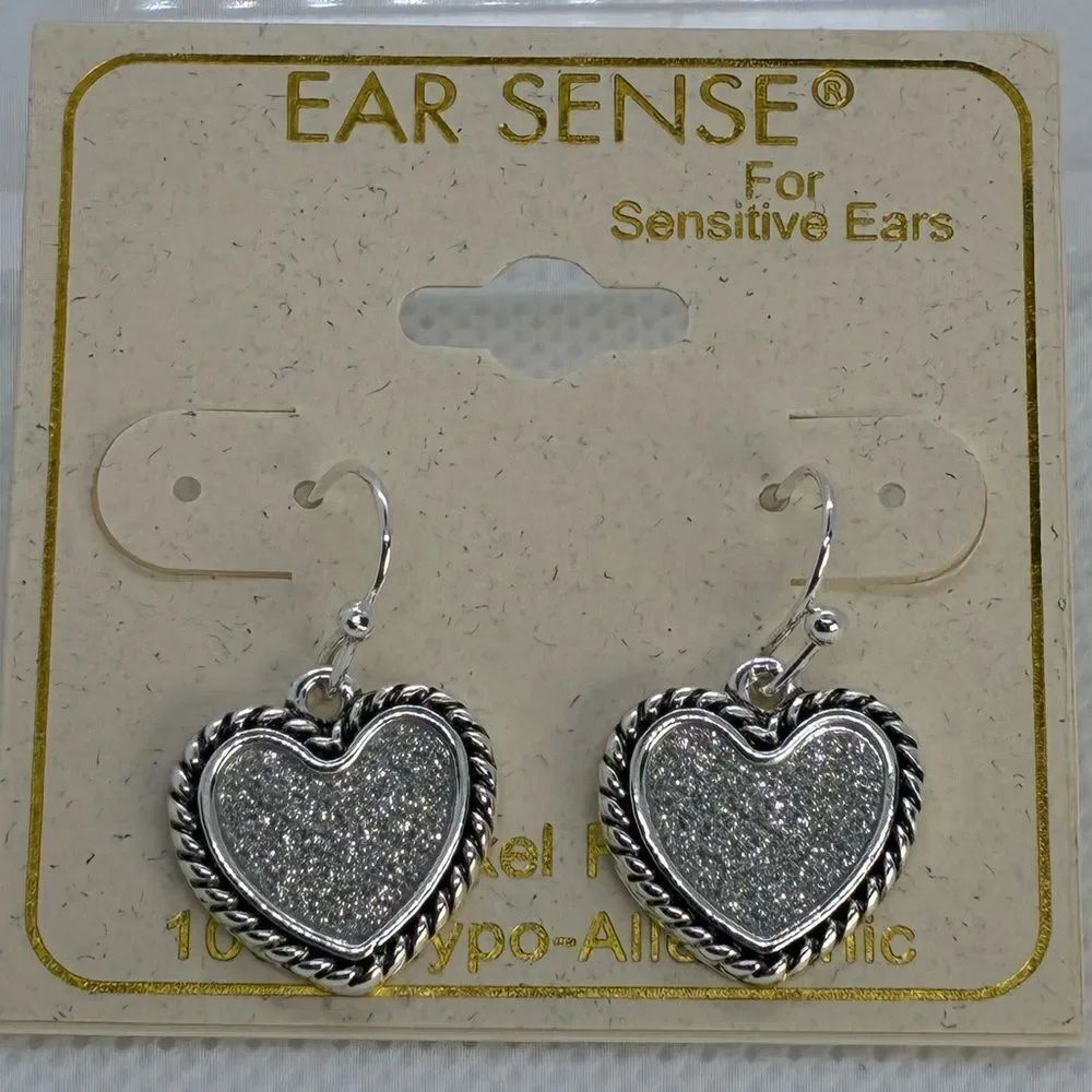 3For$20 Ear Sense Hypo Allegenic Silver Heart Earring Hooks
